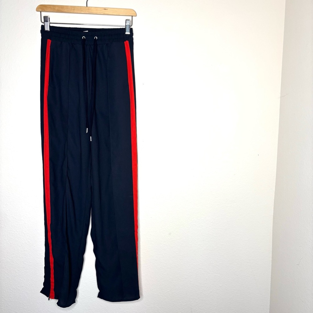 H&M Navy Blue & Red Drawstring Pant